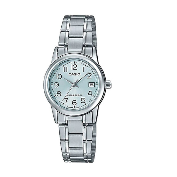 Casio Women's Analog Watch LTP-V002D-2B Silver Stainless Steel Watch