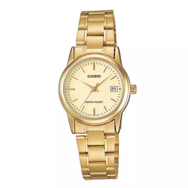 Casio Women's Analog Watch LTP-V002G-9A Stainless Steel Gold Watch