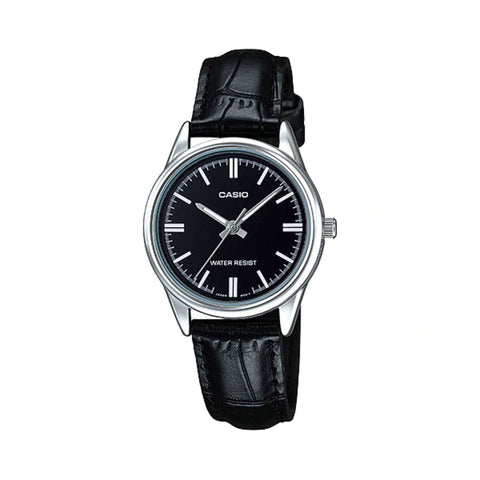 Casio Women's Analog Watch LTP-V005L-1A Black Leather Strap Watch