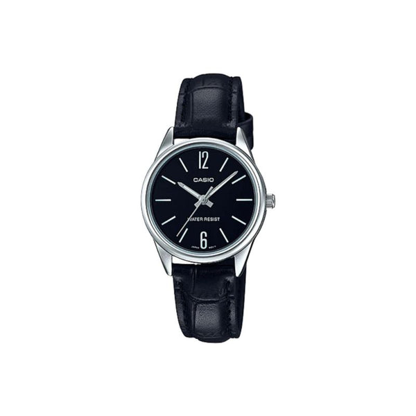 Casio Women's Analog Watch LTP-V005L-1B Black Leather Watch