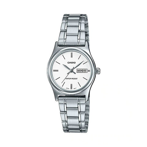 Casio Women's Analog Watch LTP-V006D-7B2 Silver Stainless Steel Band Ladies Watch