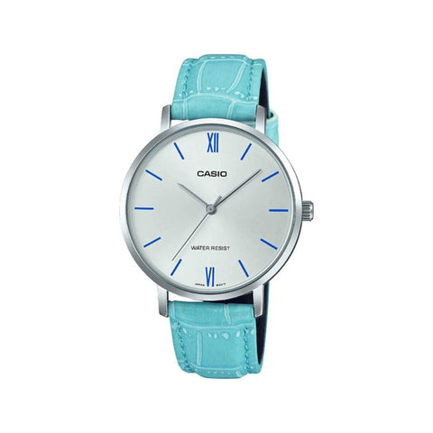 Casio Women's Analog Watch LTP-VT01L-7B3 Blue Leather Band Casual Watch