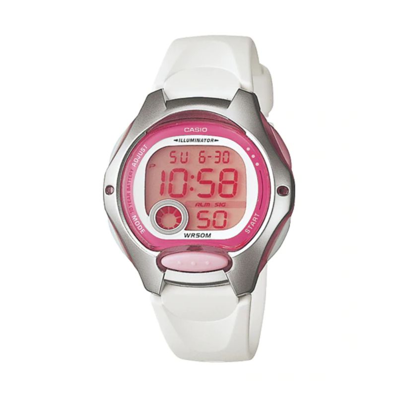 Casio Kid's Digital Watch LW-200-7AV White Resin Band Sport Watch