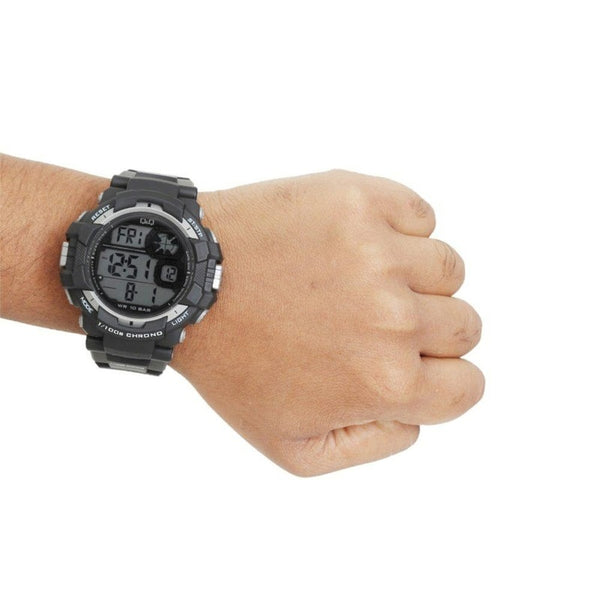 Q&Q Watch by Citizen M143J002Y Men Digital Watch with Black Resin Strap