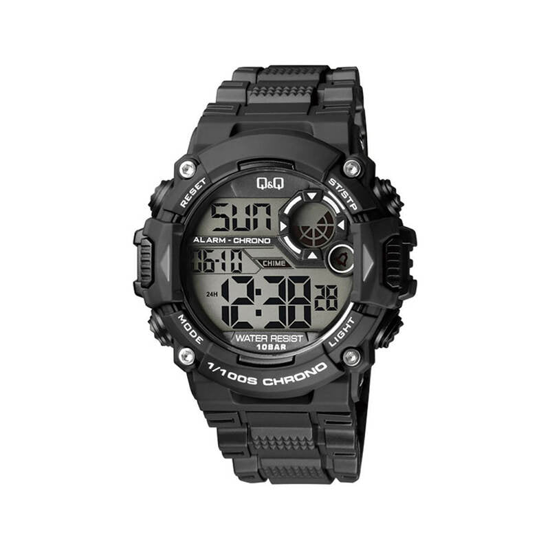 Q&Q Watch by Citizen M146J001Y Men Digital Watch with Black Resin Strap