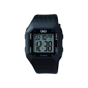 Q&Q Watch by Citizen M158J003Y Men Digital Watch with Black Rubber Strap