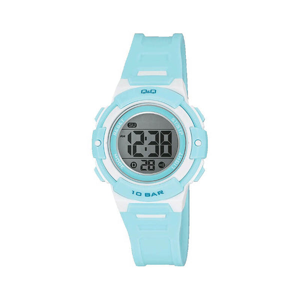 Q&Q Watch by Citizen M185J006Y Kids Digital Watch with Blue Rubber Strap