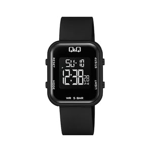 Q&Q Watch by Citizen M207J002Y Unisex Digital Watch with Black Rubber Strap