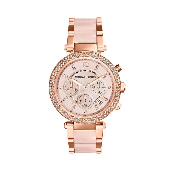 Michael Kors Women's Multifunction Watch Parker Blush Dial Ladies Watch MK5896
