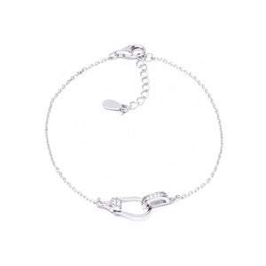 MILLENNE Millennia 2000 Horse Snaffle Cubic Zirconia Silver Bracelet with 925 Sterling Silver