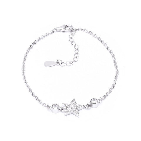 MILLENNE Match The Stars Star Studded Cubic Zirconia Silver Bracelet with 925 Sterling Silver