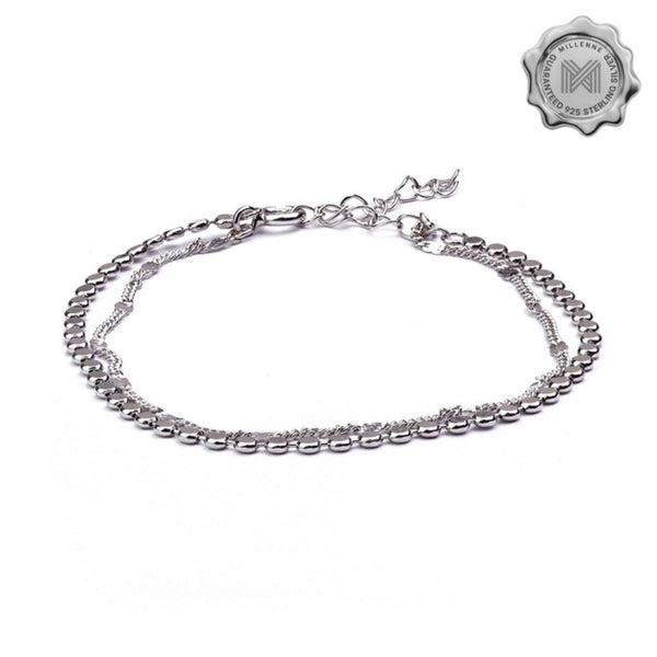MILLENNE Millennia 2000 Circle Discs White Gold Bracelet with 925 Sterling Silver