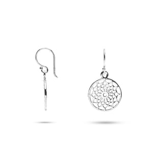 MILLENNE Millennia 2000 Floral Filigree Rose Gold Hook Earrings with 925 Sterling Silver