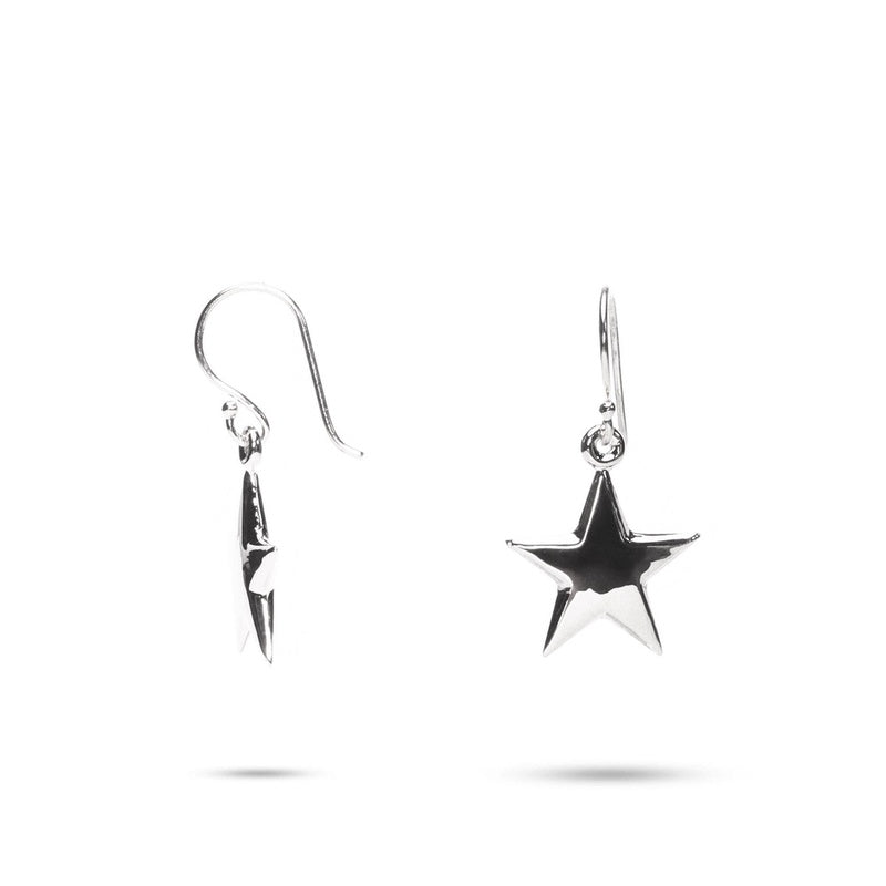 MILLENNE Match The Stars Twinkling Star Dangle Rose Gold Hook Earrings with 925 Sterling Silver