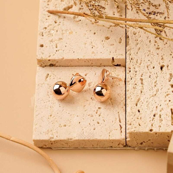 MILLENNE Minimal Pretty Spheres Rose Gold Drop Earrings with 925 Sterling Silver