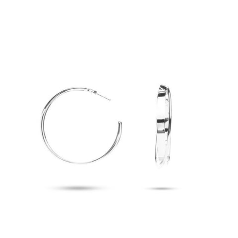 MILLENNE Minimal Criss Cross Stud Silver Hoop Earrings with 925 Sterling Silver