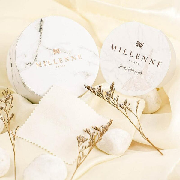 MILLENNE Millennia 2000 Open Sparkling Heart Stud Cubic Zirconia Rose Gold Stud Earrings with 925 Sterling Silver