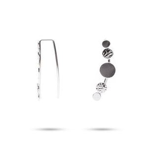 MILLENNE Minimal Multiple Discs Ear Pins Silver Threader Earrings with 925 Sterling Silver