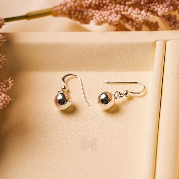 MILLENNE Minimal Ball Silver Hook Earrings with 925 Sterling Silver