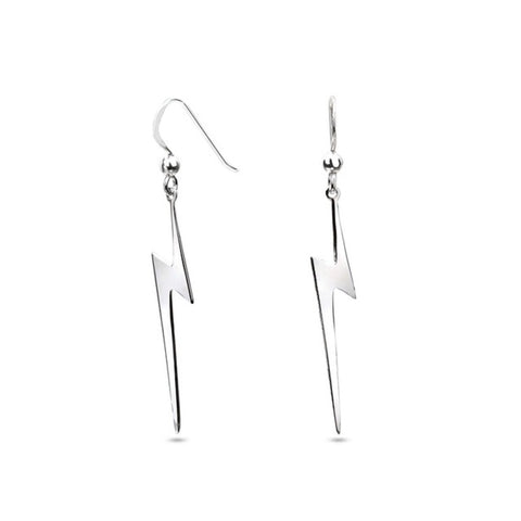 MILLENNE Millennia 2000 Lightning Hook Silver Dangle Earrings with 925 Sterling Silver