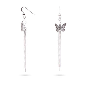 MILLENNE Millennia 2000 Butterfly Dangle Hook Silver Dangle Earrings with 925 Sterling Silver