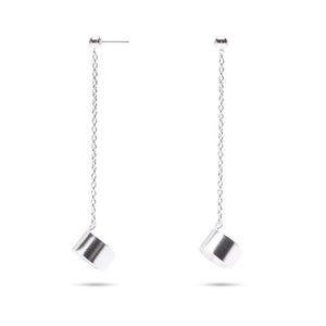 MILLENNE Minimal Ball Earring and Ear Cuff  Silver Chain Earrings with 925 Sterling Silver