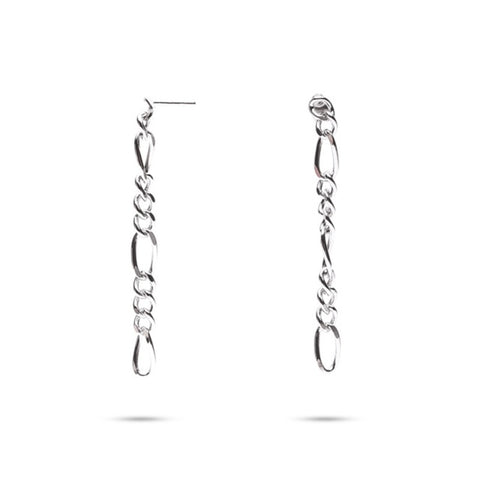 MILLENNE Millennia 2000 Thick Links Silver Drop Earrings with 925 Sterling Silver