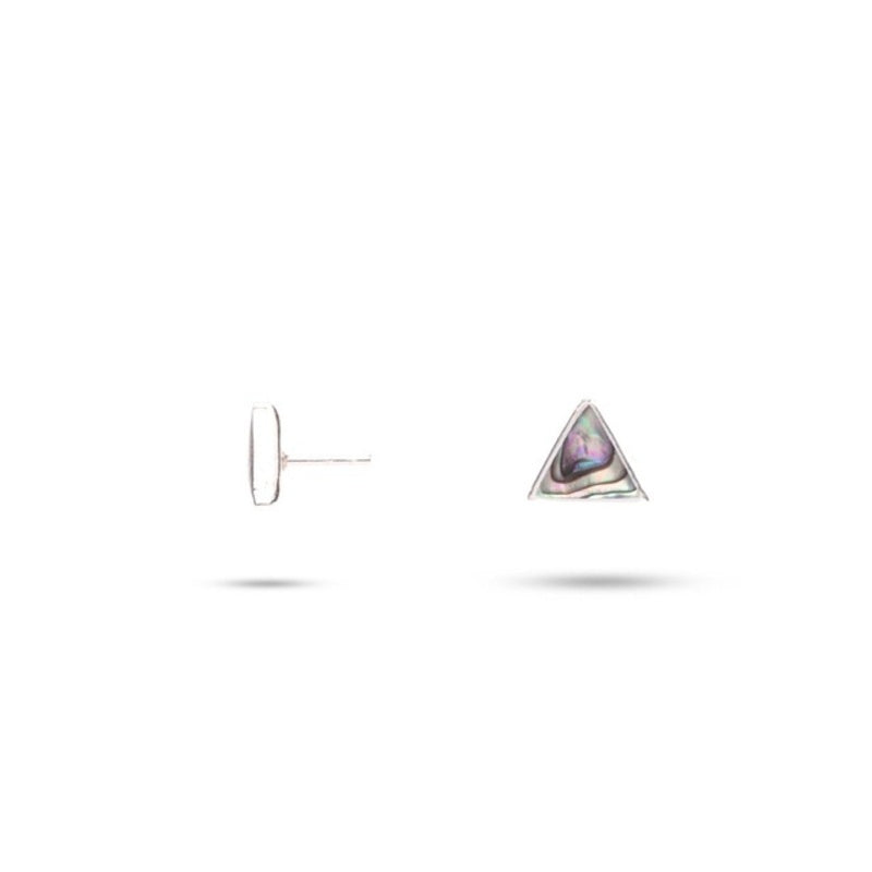 MILLENNE Millennia 2000 Abalone Shell Triangle Silver Stud Earrings with 925 Sterling Silver