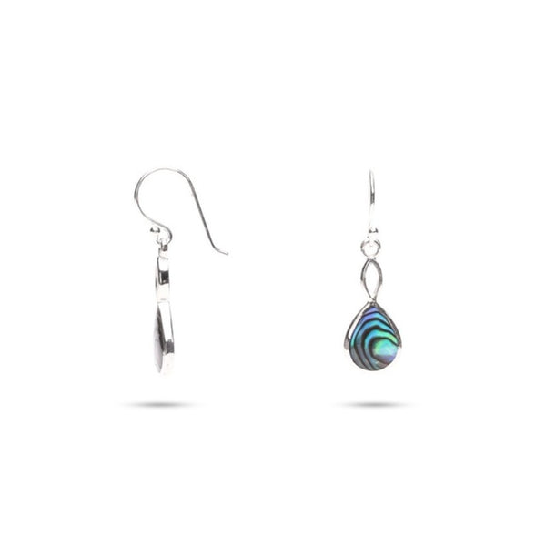 MILLENNE Millennia 2000 Abalone Shell Droplet Silver Hook Earrings with 925 Sterling Silver