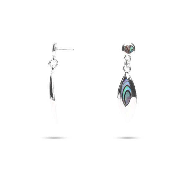 MILLENNE Millennia 2000 Abalone Shell Beaded Silver Drop Earrings with 925 Sterling Silver