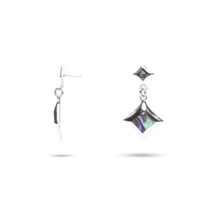 MILLENNE Millennia 2000 Abalone Shell Rhombus Silver Drop Earrings with 925 Sterling Silver