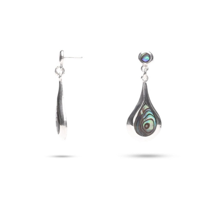 MILLENNE Millennia 2000 Abalone Shell Droplet Silver Drop Earrings with 925 Sterling Silver
