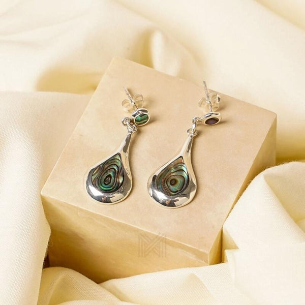 MILLENNE Millennia 2000 Abalone Shell Droplet Silver Drop Earrings with 925 Sterling Silver