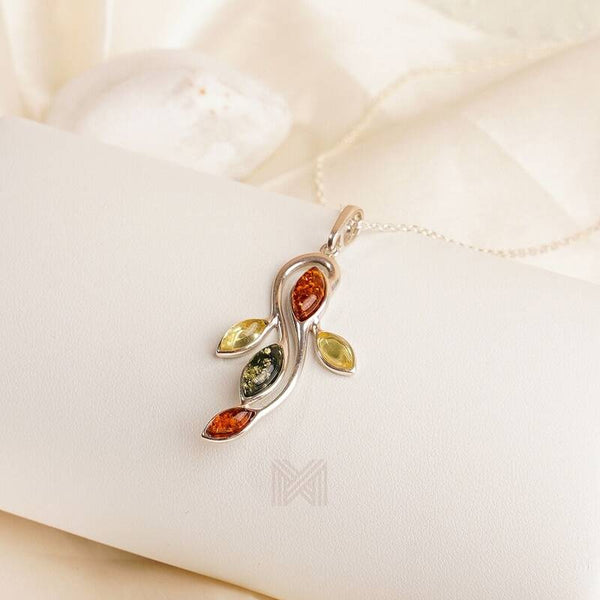 MILLENNE Multifaceted Baltic Amber Sea Creature Silver Pendant with 925 Sterling Silver