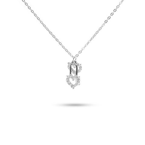 MILLENNE Millennia 2000 Key to my Heart Cubic Zirconia Rhodium Necklace with 925 Sterling Silver