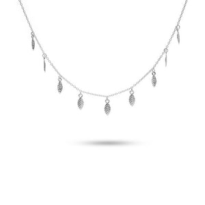 MILLENNE Millennia 2000 Bohemian Leaf Silver Necklace with 925 Sterling Silver
