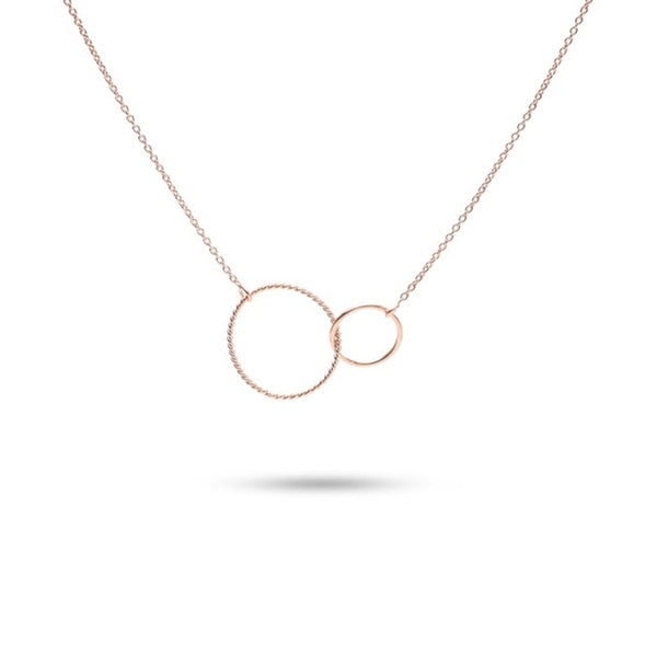 MILLENNE Minimal Double Karma Rose Gold Necklace with 925 Sterling Silver
