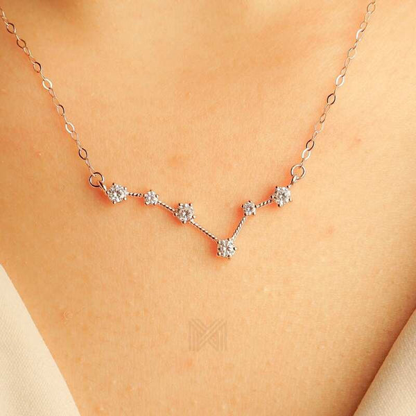 MILLENNE Match The Stars Pisces Constellation Rose Gold Necklace with 925 Sterling Silver