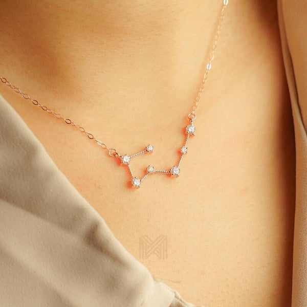 MILLENNE Match The Stars Taurus Constellation Rose Gold Necklace with 925 Sterling Silver