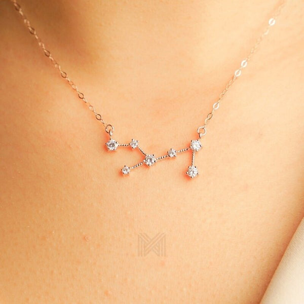 MILLENNE Match The Stars Virgo Constellation Rose Gold Necklace with 925 Sterling Silver