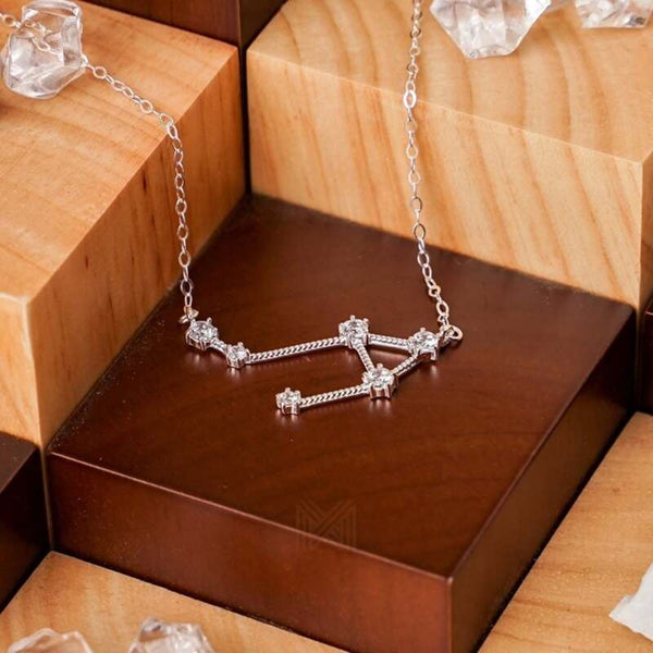 MILLENNE Match The Stars Libra Constellation Silver Necklace with 925 Sterling Silver