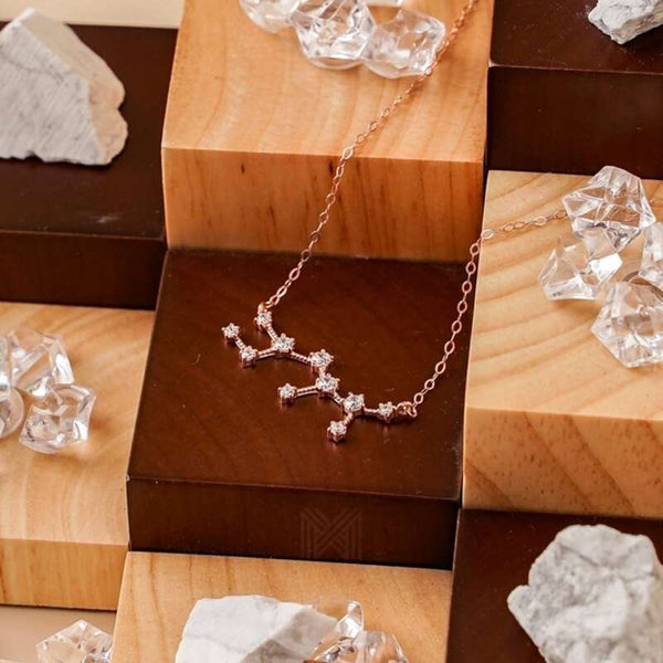 MILLENNE Match The Stars Sagittarius Constellation Rose Gold Necklace with 925 Sterling Silver