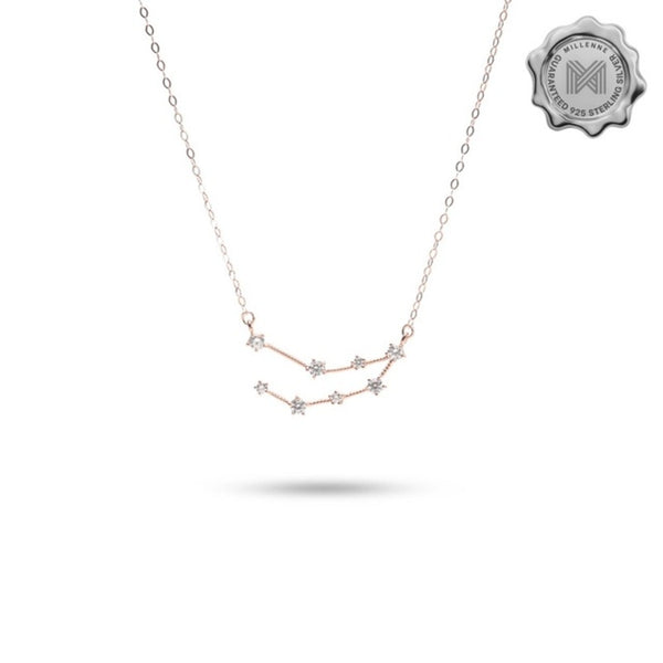 MILLENNE Match The Stars Capricorn Constellation Rose Gold Necklace with 925 Sterling Silver