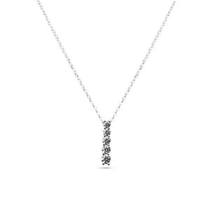 MILLENNE Made For The Night Quintuple Diamond Cubic Zirconia White Gold Necklace with 925 Sterling Silver