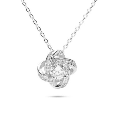 MILLENNE Made For The Night Diamonds are Forever Cubic Zirconia White Gold Necklace with 925 Sterling Silver