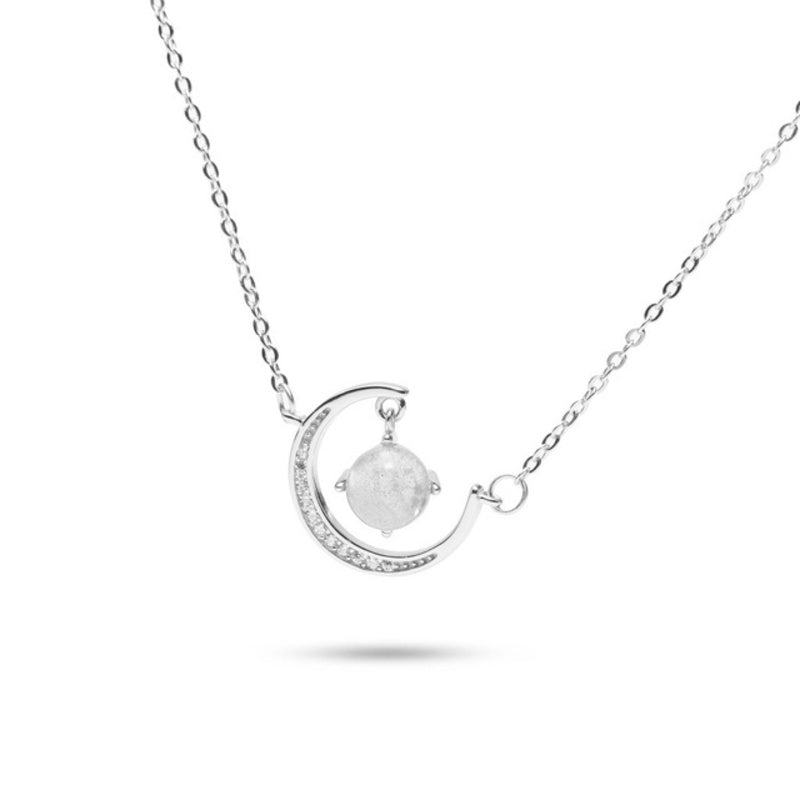 MILLENNE Millennia 2000 Sailor Moon Cubic Zirconia White Gold Necklace with 925 Sterling Silver