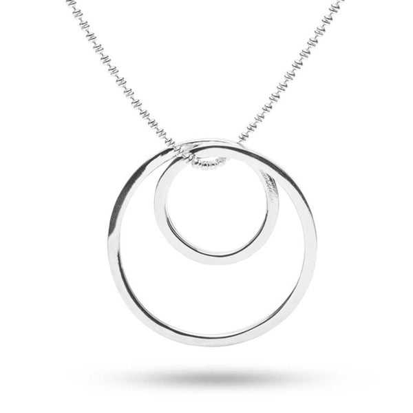 MILLENNE Minimal Dual Round Tube Silver Pendant with 925 Sterling Silver