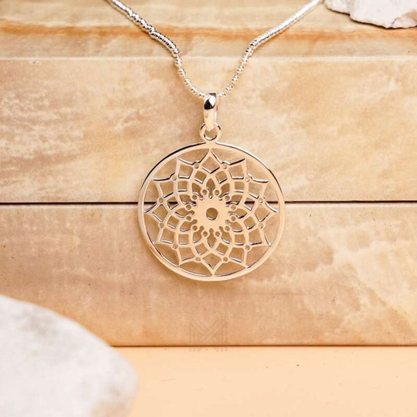 MILLENNE Millennia 2000 Floral Lotus Filigree Silver Pendant with 925 Sterling Silver