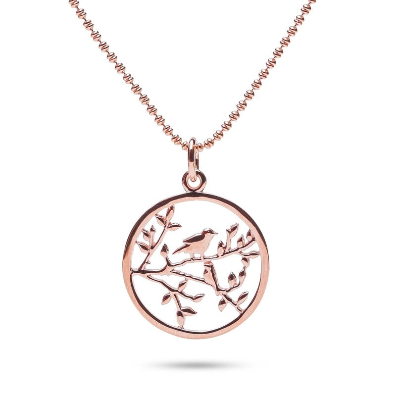 MILLENNE Millennia 2000 Birds Rose Gold Pendant with 925 Sterling Silver