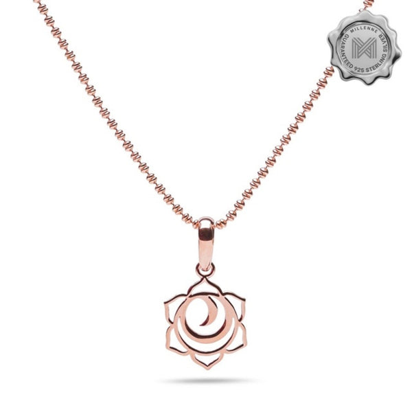 MILLENNE Millennia 2000 Three Moons Blossoms Rose Gold Pendant with 925 Sterling Silver